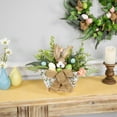 thumbnail image 2 of Northlight Boxed Floral Arrangement with Bunny Easter Decoration - 12", 2 of 6
