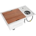 thumbnail image 5 of 23 Inch Silver Undermount Bar Sink with Glass Rinser Stainless Steel Undermount Workstation Sink Prep Sink,Single Bowl Deep Kitchen Sink with Cup Washer with Cup Washer (Silver), 5 of 9