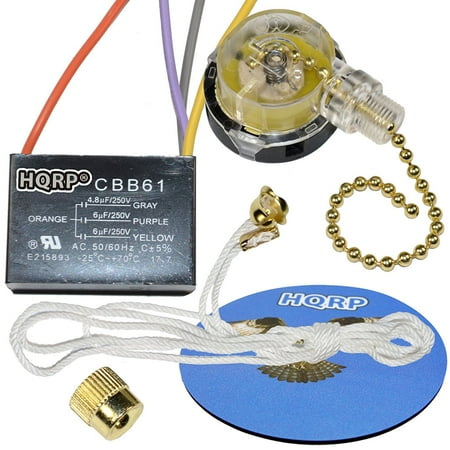 hqrp kit ceiling fan capacitor cbb61 4 8uf 6uf 6uf 4 wire harbor breeze light switch replacement