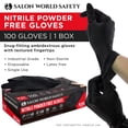 thumbnail image 2 of Salon World Safety Black Nitrile Disposable Gloves, Box of 100, Size XX-Large, 4 Mil Thick - Latex Free, Powder Free, Textured Tips, Food Safe, Comfortable, Extra-Strong Protective Working Gloves, 2 of 7