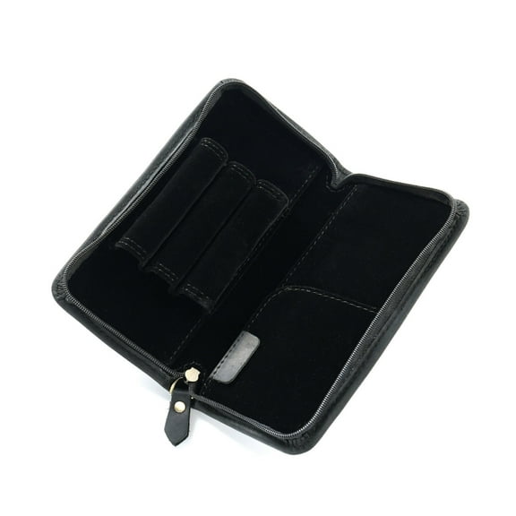 Leather Fountain Pen Case Large Capacity Stationery Bag Pencil Pouch 3 Divided Slots Pen Bag Pen Holder for Students