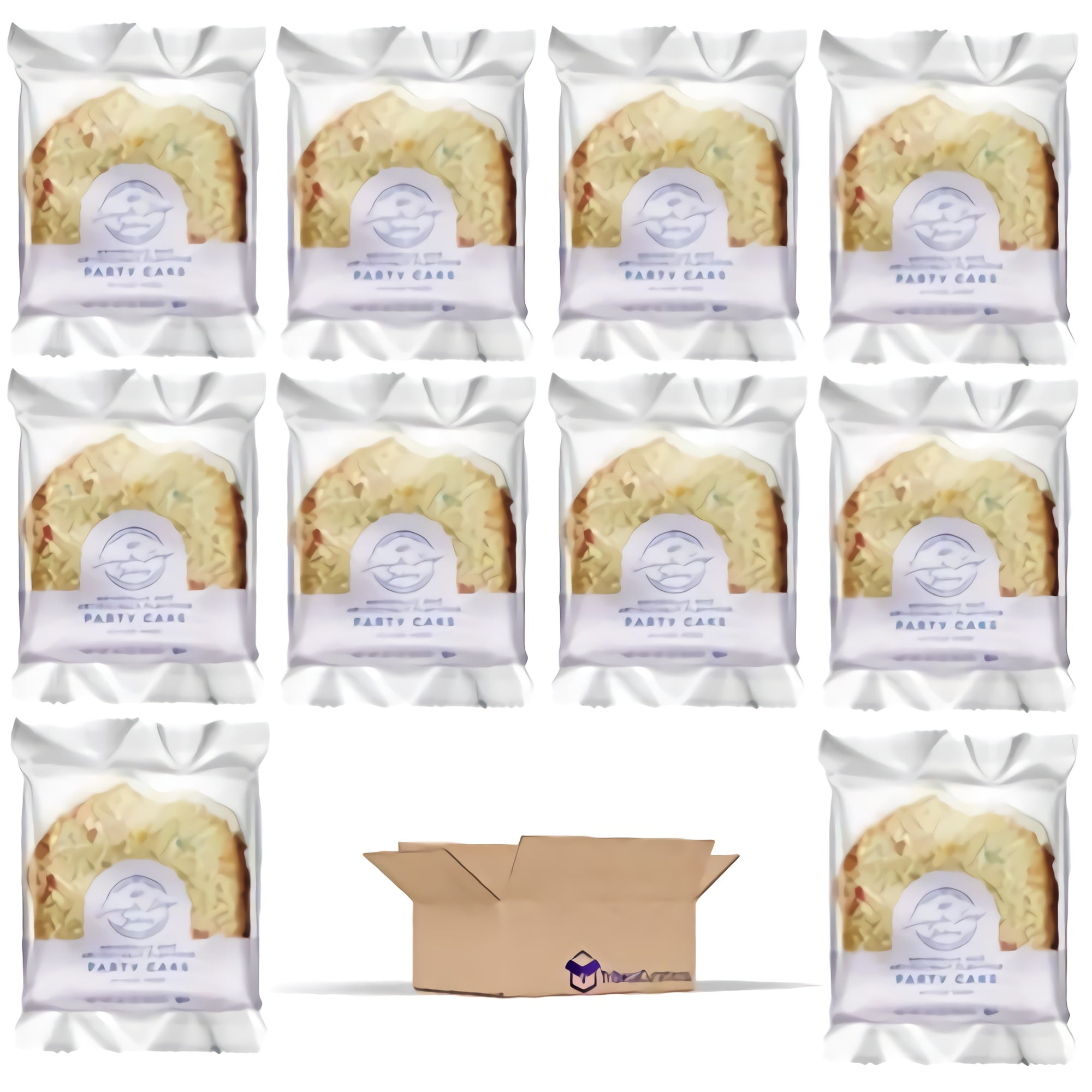 Sliced Iced Party Cake Individually Wrapped by Simple Joys | 10 Pack