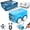 Blue, variant on Magic Mini Bus, Follows Line Car, Inductive Mini Interactive Cars Follows The Line, Intelligent Line Tracking System with Dynamic LED Expressions, Educational STEAM