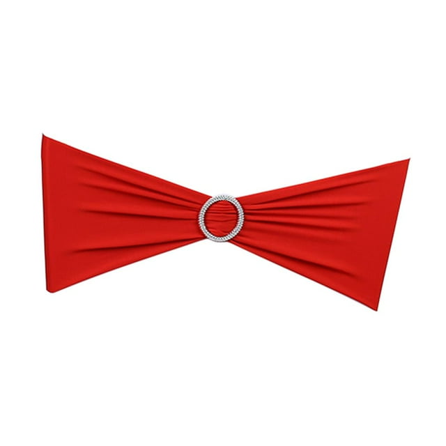 Banda Cubierta estiramiento de Silla Faja Hebilla Spandex Decoración Boda Color Rojo Claro Colco Trasero de la silla de la banda elástica