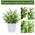 thumbnail image 3 of Behome Fake Plants, 4 Pack Small Fake Plants in White Plastic Pot, Mini Artificial Greenery Potted Plants for Home Decor, Green, 3 of 6