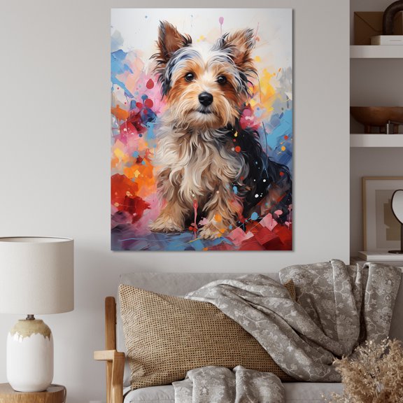 Designart "Reverie Of The Yorkie Doge I" Animals Dog Wall Art Living Room