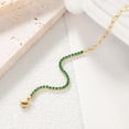 thumbnail image 2 of Fasjewly Gemstone Tenis Bracelet,18K Gold Plated Dainty Crystal Green Emerald Bracelets CZ Chain Link Bracelet Jewellry Gifts for Women Girls, 2 of 7