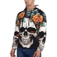 thumbnail image 3 of Salouo Flower Horn Skull Pattern Men's Fall Hoodie Sweatshirt,Sport Hoodie with Pockets for Men Pullover Casual Hooded Sweatshirt-XX-Large, 3 of 7