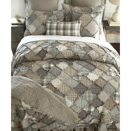 Donna Sharp Smoky Mountain Cotton Twin Quilt - Contemporary Quilt with Pieced Patchwork Pattern - Machine Washable Cotton