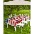 thumbnail image 4 of Fsddascl American Flag Outdoor Tablecloth - 60x120 Inch Rectangle Dining Table Cover, Rustic Watercolor USA Flag Waterproof Outdoor Table Cloth with Umbrella Hole & Zipper for Picnic/Patio/Party, 4 of 7