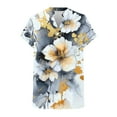 thumbnail image 6 of Ailaofu Women's Summer Short Sleeve Tunic Plus size ladies shirts Floral Blouse Loose Flowy Tops for Leggings, 6 of 6