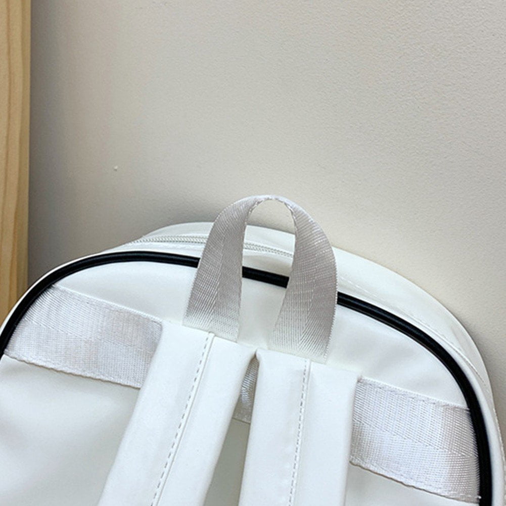 Vjnyvs Mini Transparent Backpack Pin Display Bags Lolita Shoulder Bag with Clear Window Casual Rucksack for Work Travel Sports