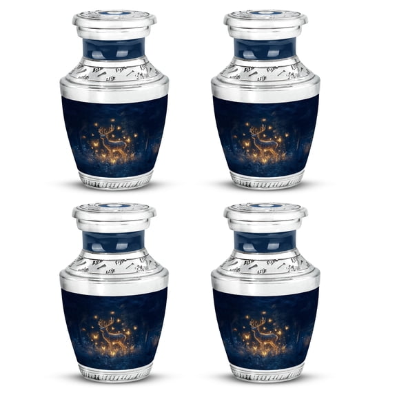 SABURIAL Deer Urn - Little Urn For Ashes Adult Male - Funeral Urns For Female Mom - Decorative Burial Urns For Male - 3 Inch Set Of 4
