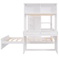 thumbnail image 5 of Twin Size Solid Wood Loft Bed with a Stand-alone bed, Shelves, Desk, and Wardrobe, Multifunctional Loft Bed with Ladder, Shelves, Wooden Loft Bed, No Box Spring Needed(White), 5 of 8
