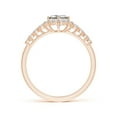 thumbnail image 2 of ANGARA Natural Princess-Cut Diamond Halo Ring in 14K Rose Gold for Women (Size-4.1mm| Color-I-J| Clarity-I1-I2) | April Birthstone, Anniversary, Jewelry Gift for Women | Natural Diamond Ring, 2 of 10