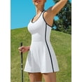 thumbnail image 3 of Women Tennis Dress with Built-in Bra and Pockets Shorts Racerback Athletic Dresses, 3 of 6