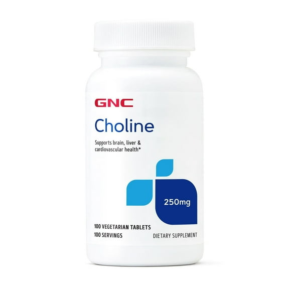 GNC Choline 250mg, Supports Brain, Liver, Cardiovascular Health, 100 Count