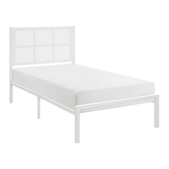 Lexicon Sanibel Metal Frame Twin Metal Platform Bed in White