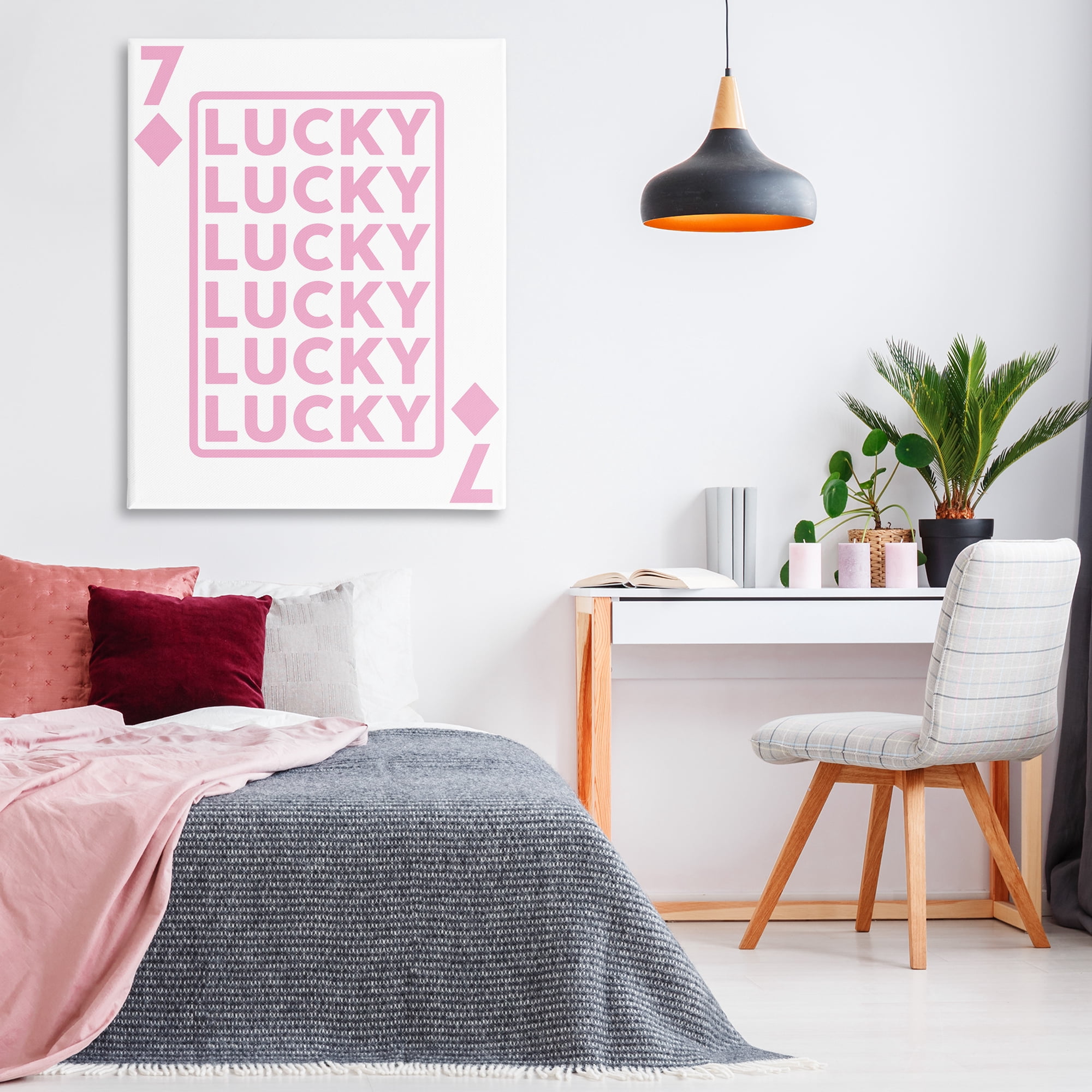 Stupell Industries Lucky Seven of Diamonds Entertainment Painting Wrapped Canvas Art Print Wall Art, 36 x 48