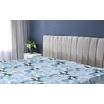 thumbnail image 5 of Ambesonne Floral Design Fitted Sheet, Dreamy Blooms Print, King Size, Pale Ceil Blue and Dark Teal, 5 of 5