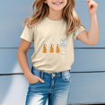 thumbnail image 2 of Gzbliryd Graphic T-Shirt White T Shirts Short Sleeve Summer Blouse Cute Casual Tops Summer T Shirts for Teens Summer Tops Summer Clothes for Teens (Beige,7-8 Years), 2 of 5