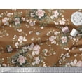 thumbnail image 3 of Soimoi Brown Rayon Crepe Fabric Leaves & Rose Floral Fabric Prints By Yard 46 Inch Wide, 3 of 3