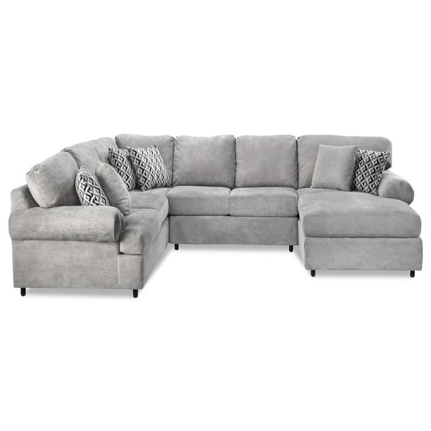 Macon 4 Piece Sectional with Right Facing Chaise Ash Walmart