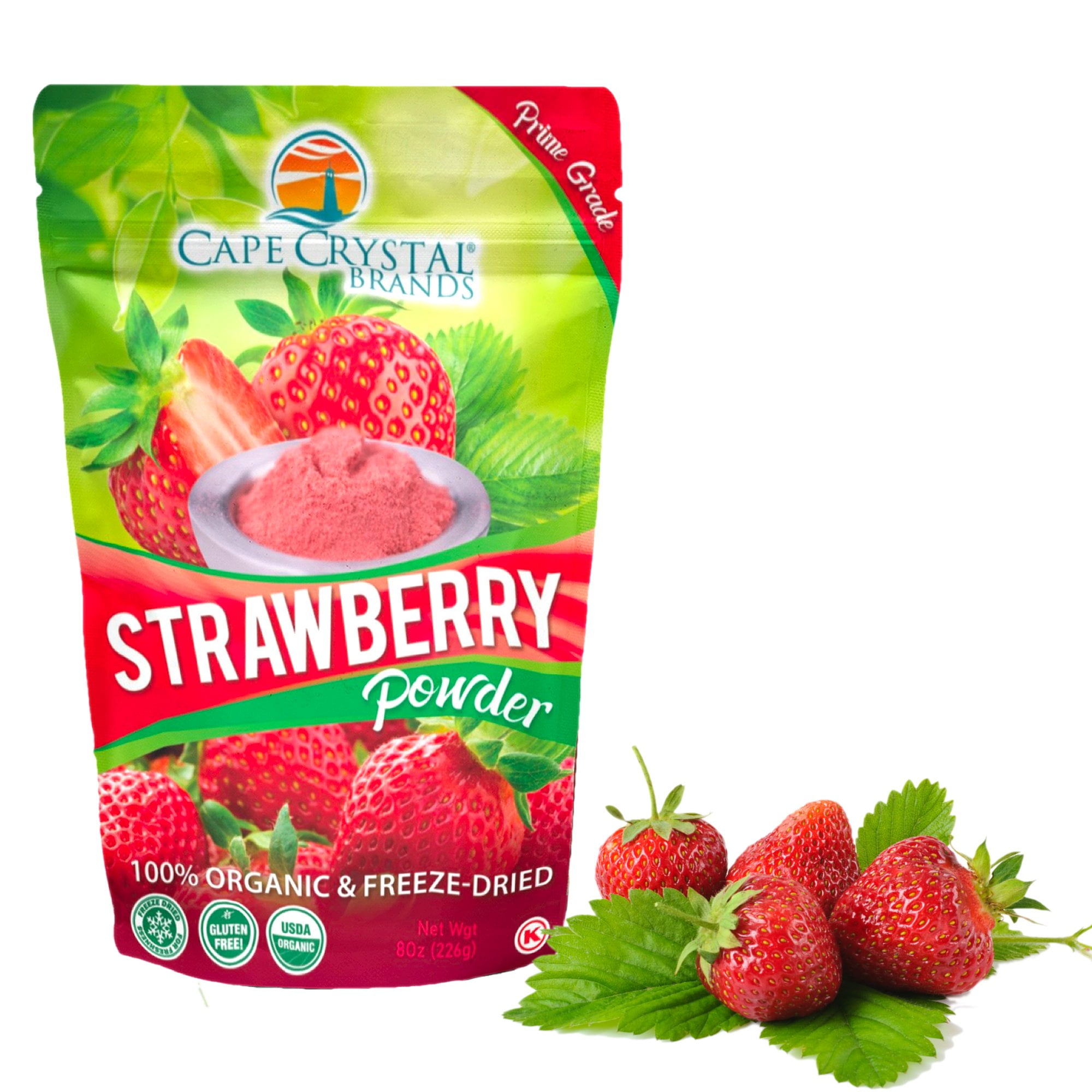 8oz. Strawberry Powder by Cape Crystal Brands Freeze Dried, USDA