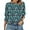 Z-Floral Blue, variant on UVN Crewneck Blouse for Women Summer 3/4 Sleeve T-Shirts Casual Tees Ladies Loose Tops