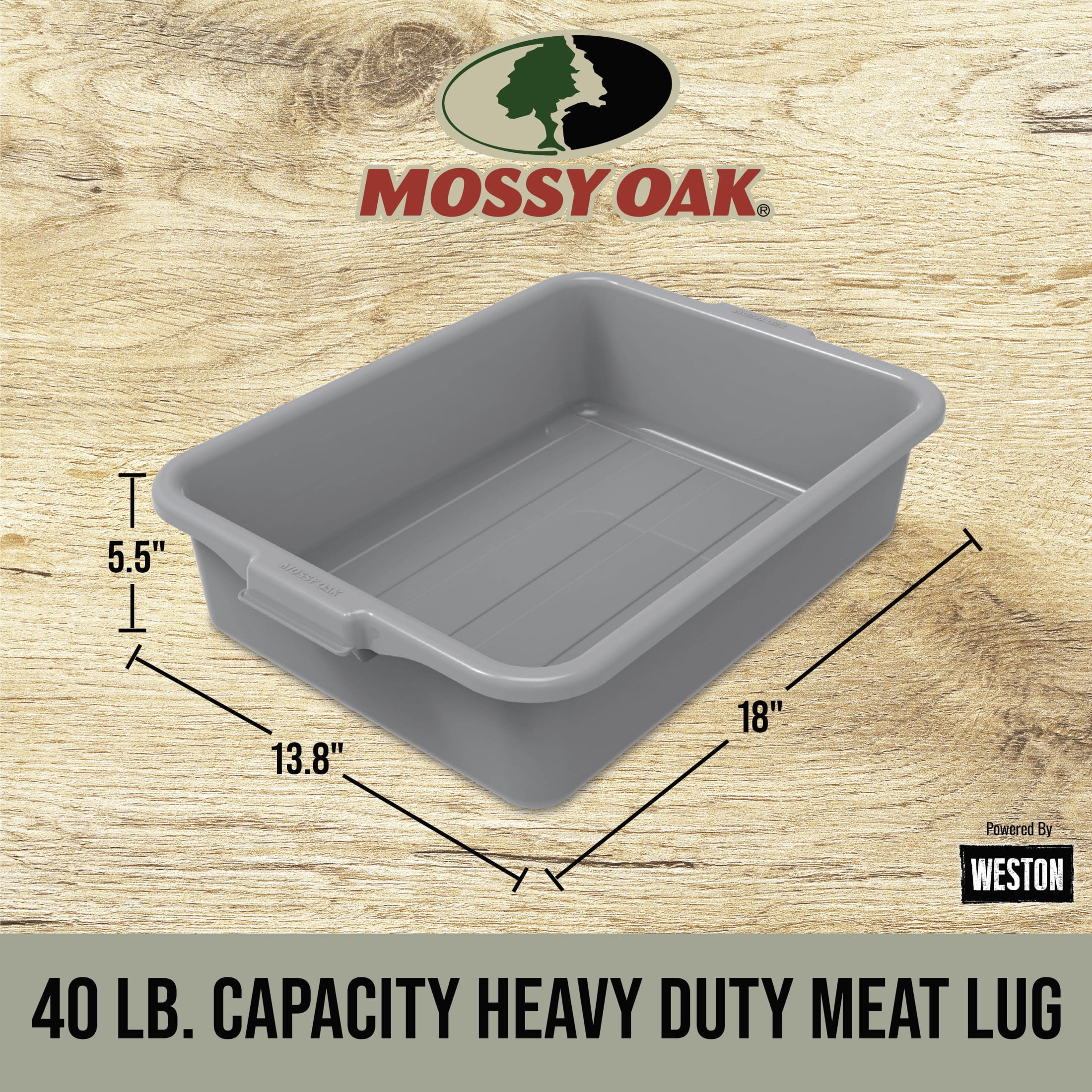 Mossy Oak Heavy-Duty Meat Lug for Handling, Preparing, Moving & Storing Meat, Large 40lb Capacity