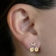 thumbnail image 2 of Aretes de oro 14k GIALLO Broquel GIALLO COLLECTION Cerezas de oro amarillo y oro blanco con cortes diamantados y circonias rojas, 2 of 5