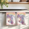 thumbnail image 7 of Purple Butterfly Kitchen Towels Set of 2, Cute Rainbow Spring Floral Botanical Absorbent Dish Towels for Kitchen, Microfiber Hand Towel, Quick Drying Tea Towel for Cleaning Decorative Dishcloths, 7 of 7