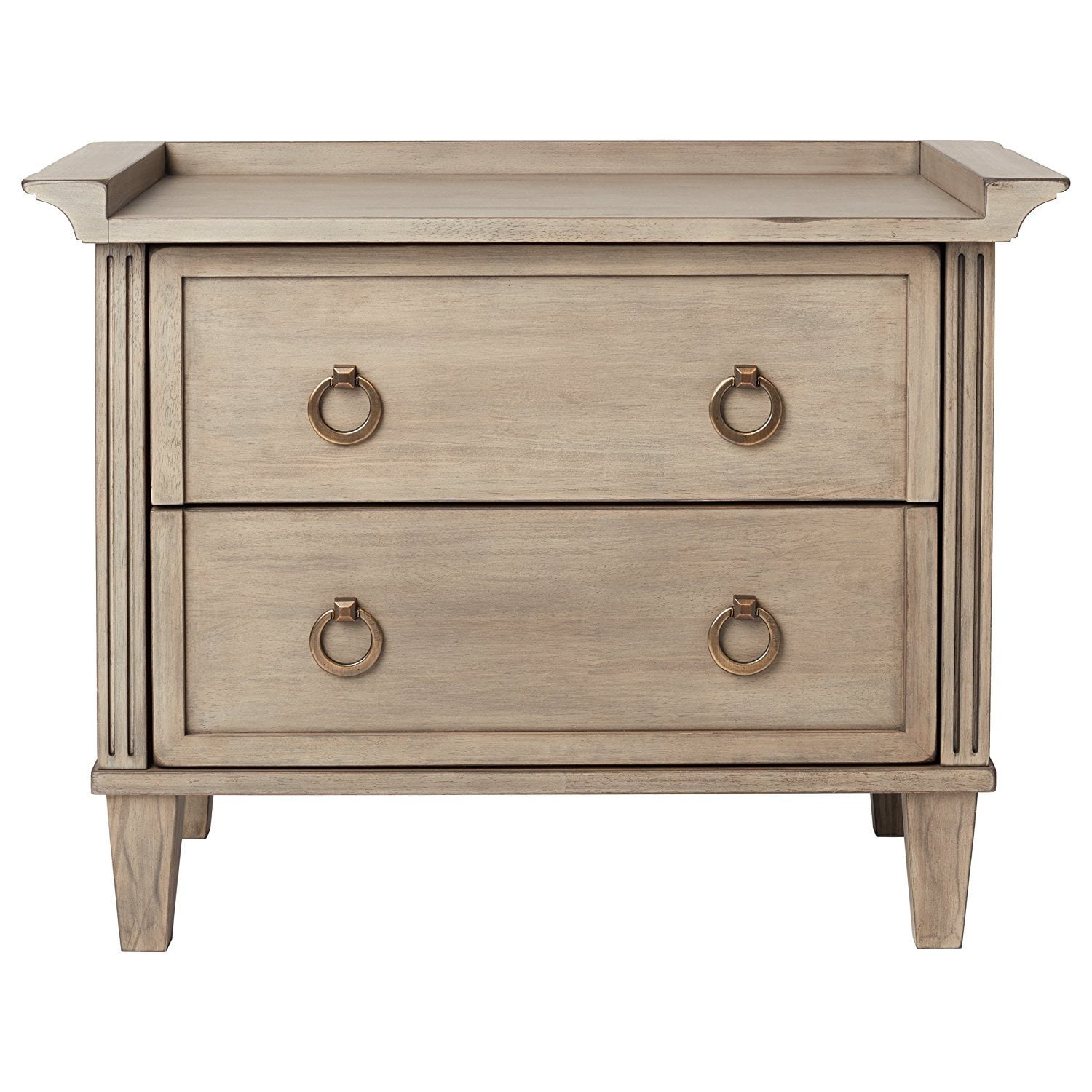 I Love Living Nightstand In Washed Grey Weathered Finish 2 Drawer 30 Inch Modern Bedside Table 24 02 In High X 31 34 In Wide X 16 54 In Deep Walmart Com Walmart Com
