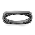 thumbnail image 3 of Auriga Fine Jewelry 925 Sterling Silver Polished Black-plated Square Ring for Women Size 7, 3 of 6