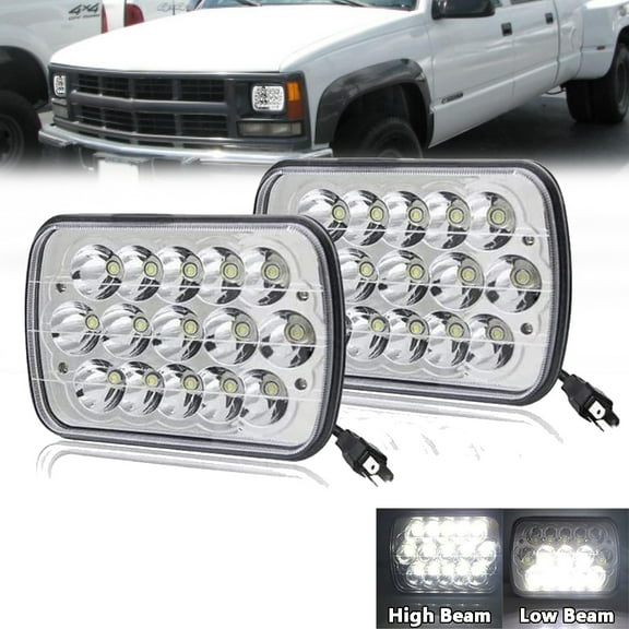 Pair 7x6" LED Headlights Fit for Chevy C1500 C2500 C3500 K1500 K2500 K3500 1988-1999 H6054