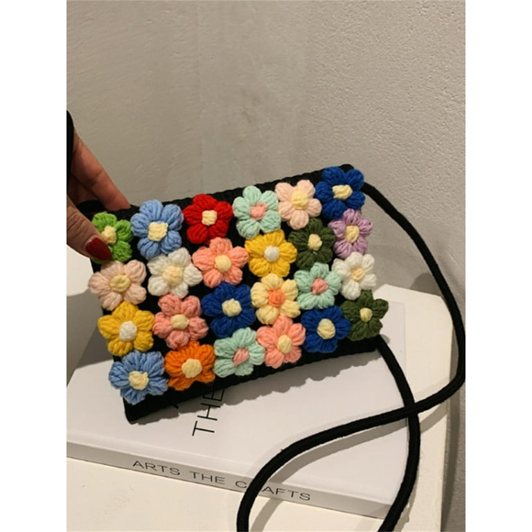 1PCS Bag Strap Handmade Flower Crochet Braided Purse Handbag
