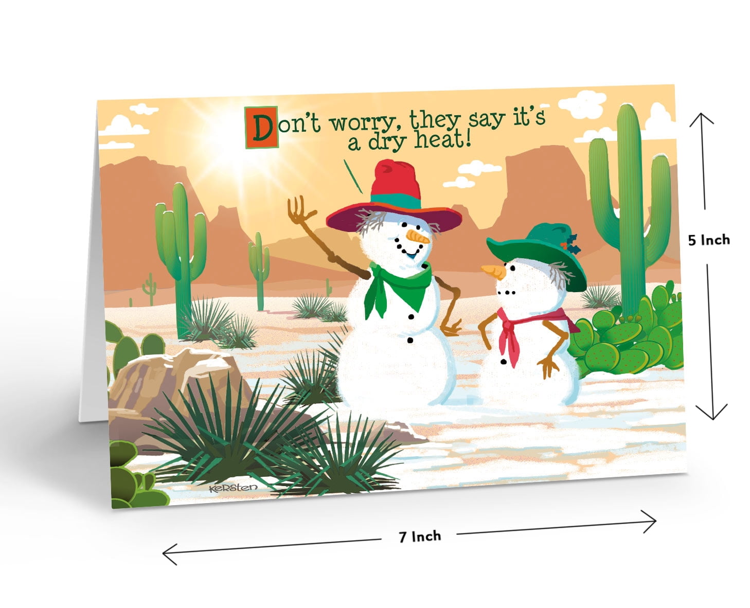 It's a Dry Heat! - Funny Holiday Christmas Cards - 18 Cards and 19  Envelopes 