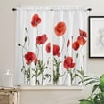 thumbnail image 4 of Red Corn Poppy Flower Curtains for Living Room Bedroom Curtains Kitchen Curtains for the Kids Room Window Treatments Drapes, 4 of 7