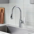 thumbnail image 2 of Wowow Stainless Steel 3-Functions Single-Handle Pull Down Sprayer Kitchen Faucet with Deck Plate in Polished Chrome, 2 of 5