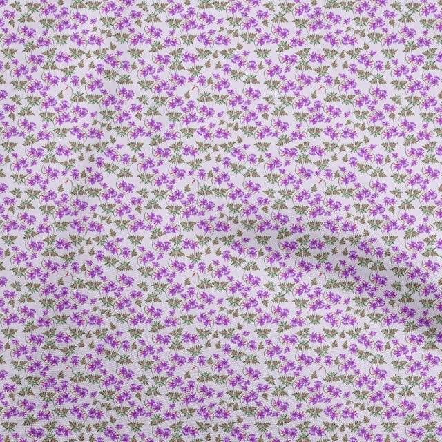 oneOone Cotton Poplin Light Violet Fabric Floral Sewing Craft Projects Fabric Prints By Yard 42 Inch Wide
