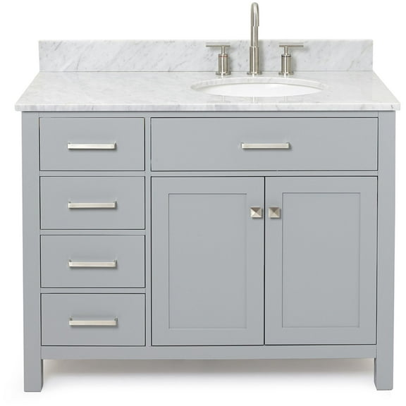 Ariel H043srcw2ovo Bristol 43" Free Standing Single Oval Basin Vanity Set - Grey