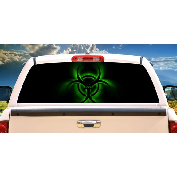 BIO GLOW Rear Window Graphic truck view thru vinyl decal back