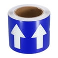 thumbnail image 1 of Unique Bargains Directional Flow Arrow Tape 4'x65', Adhesive Pipe Identification Marking Stickers, White on Blue, 1 of 5