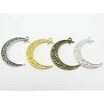 thumbnail image 2 of U8MO 25 Alloy Filigree Flower Moon Crescent Charm Pendants 40X30mm Jewelry Making-2# KC Golden Tone, 2 of 9
