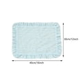 thumbnail image 2 of Ruffled Striped Rectangular Placemats, Washable Fabric Table Mats for Kitchen Dining Room, Boho Farmhouse Table Decor, Non-Slip Heat Resistant​, Blue, 2 of 6