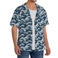 thumbnail image 2 of KLL A Japanese Great Wave Print Men's Shirt Short Sleeve Button Down Summer Cuba Beach Shirts- 3X-Large, 2 of 5