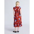 thumbnail image 3 of Time and Tru Women's V-Neck Midi Dress, Sizes XS-XXXL, 3 of 5