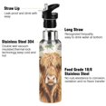 thumbnail image 3 of Yayeee 20oz Insulated Water Bottle Double Wall Stainless Steel with Flip Straw Lid, Floral Cow, 3 of 7