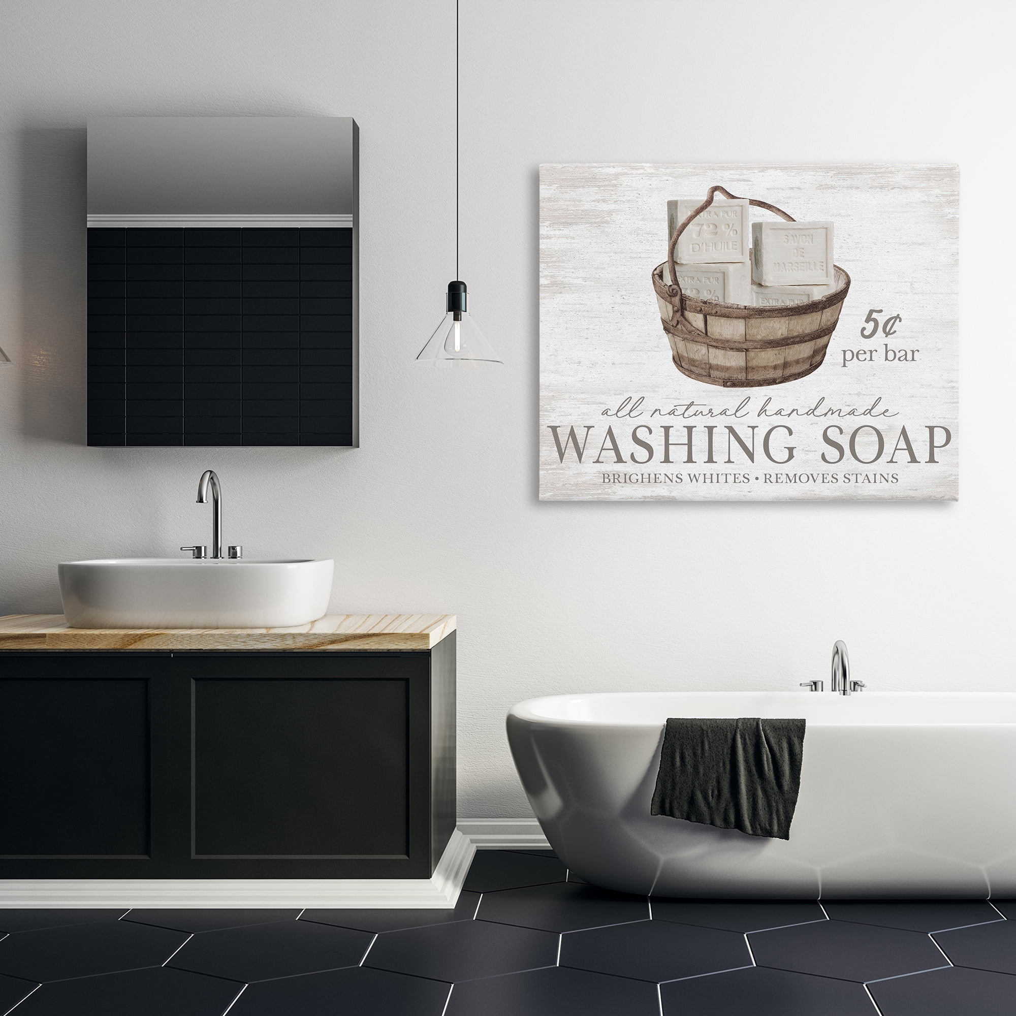 Stupell Industries Vintage Laundry Soap Typography Painting Gallery Wrapped Canvas Art Print Wall Art, 48 x 36