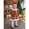 thumbnail image 6 of RUINIXCW Baby Girls Gingerbread Costume Christmas Plush Romper Dress Cute Headband, 6 of 8